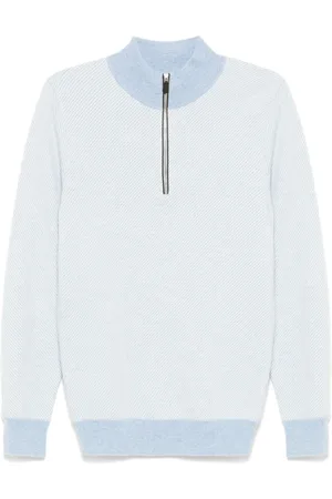 N.PEAL Temple Jacquard Half Zip sweater