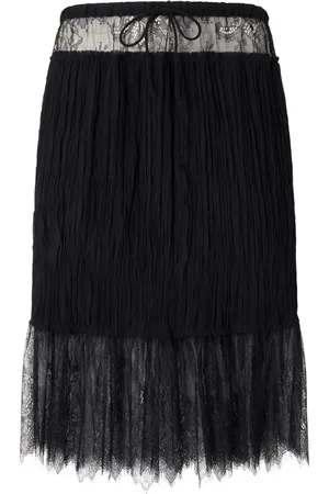 Pinko Lace-detail gathered skirt