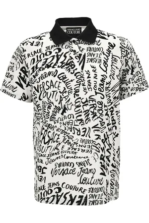 VERSACE Logo-print polo shirt