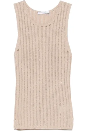 Patrizia Pepe Lurex open-knit tank top
