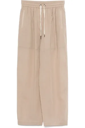Brunello Cucinelli Pleated semi-sheer trousers