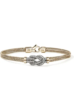 John Hardy 14K yellow Love Knot diamonds bracelet