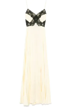 Self-Portrait Satin lace maxi dress