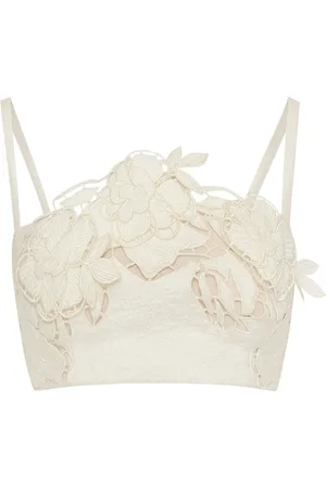 Oscar de la Renta Rose cut-out tweed top
