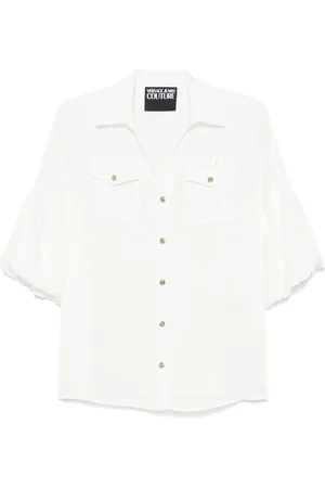 VERSACE Logo-plaque shirt