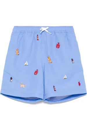 Ralph Lauren Embroidered-motif swim shorts