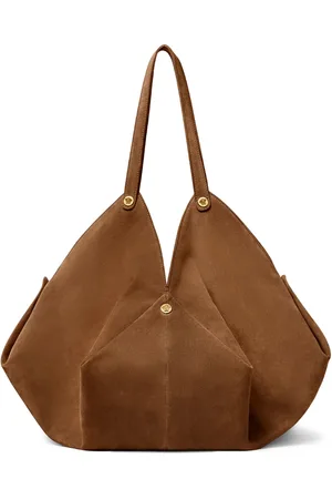 VERSACE Large Protea suede shoulder bag