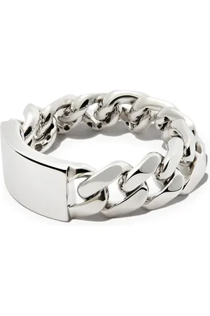 Shay 18kt white gold ID flat link ring