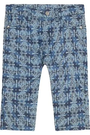 Roberto Cavalli Monogram denim shorts