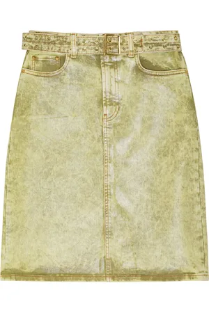 Ganni Bleached-denim kirt