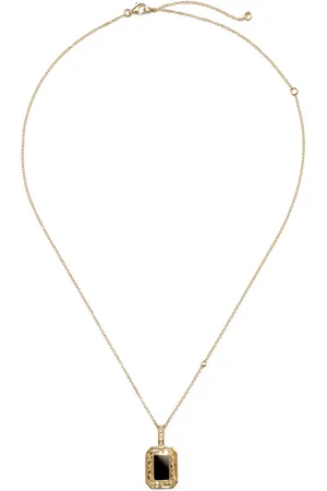Shay 18kt yellow diamond and onyx pendant necklace