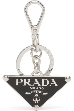 Prada Triangle-logo keychain