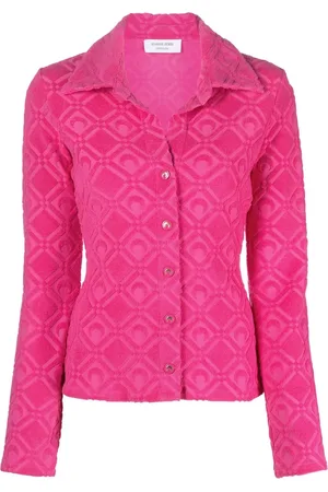 Marine Serre Button-fastening jacquard top