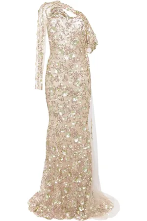 Saiid Kobeisy Beaded one-shoulder gown