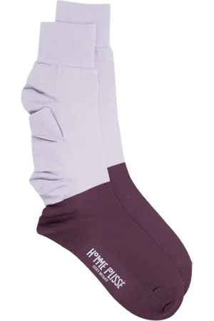 Issey Miyake Two-tone ruffle-trim socks