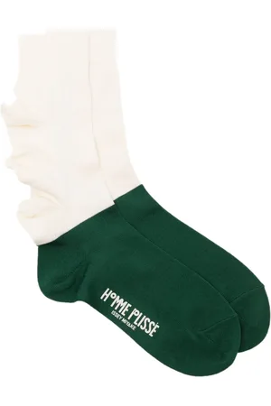 Issey Miyake Two-tone ruffle-trim socks