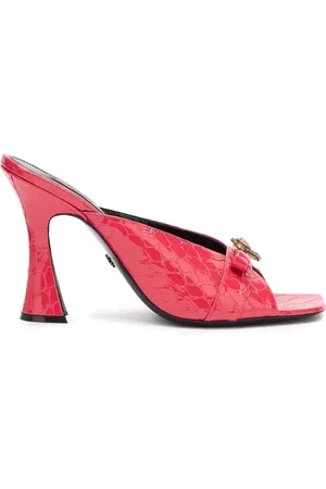 Roberto Cavalli Monogram-plaque crocodile-effect sandals