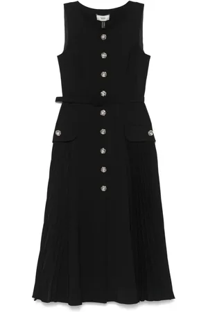 NISSA Pliss??-details midi dress