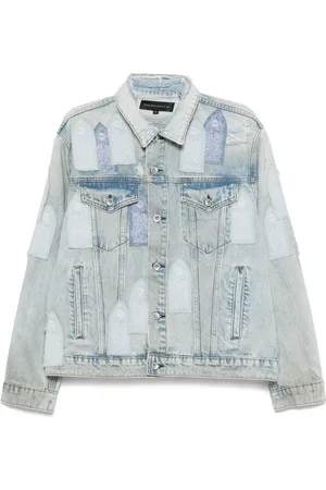 Who Decides War Patched Arched denim jacket