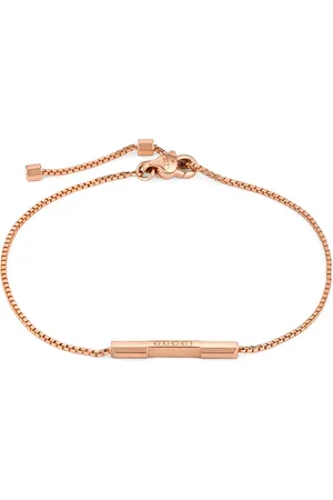 Gucci 18kt rose gold Link to Love logo bar bracelet