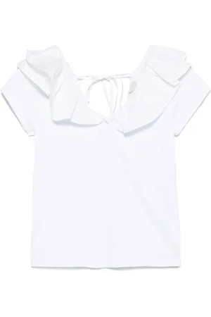 Liu Jo Ruffled cotton T-shirt