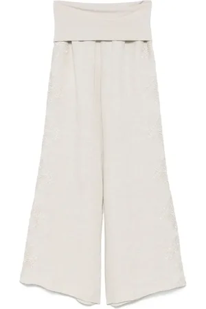 Maurizio Mykonos Lace-detailed trousers
