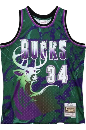 Mitchell & Ness "NBA Milwaukee Bucks 1996 Ray Allen" Team Marble Swingman jersey vest top