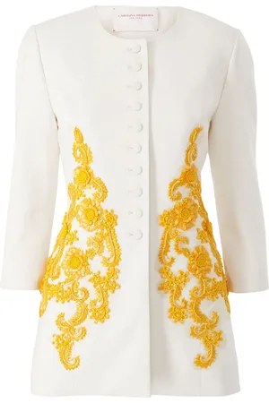 Carolina Herrera Embroidered collarless jacket