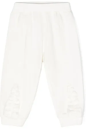 MONNALISA Logo-embroidered tapered trousers