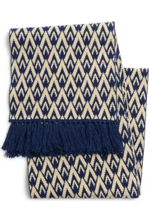 VALENTINO GARAVANI Navy Toute la V Wool Scarf