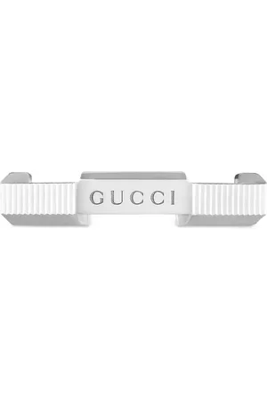 Gucci 18kt white gold Link to Love striped ring