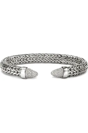 John Hardy Sterling Spear 50 Flex diamond cuff bracelet