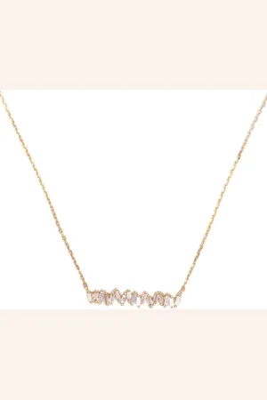 Suzanne Kalan 18kt yellow diamond bar necklace