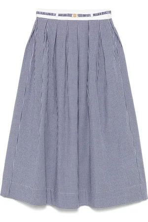 Maje Gingham-pattern midi skirt