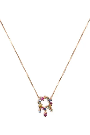 Suzanne Kalan 18kt rose Princess Rainbow mini sapphire cascade necklace