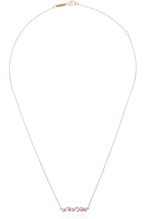 Suzanne Kalan 18kt rose gold sapphire bar necklace