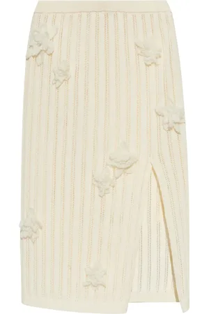 Casablanca Floral-appliqu?? midi skirt