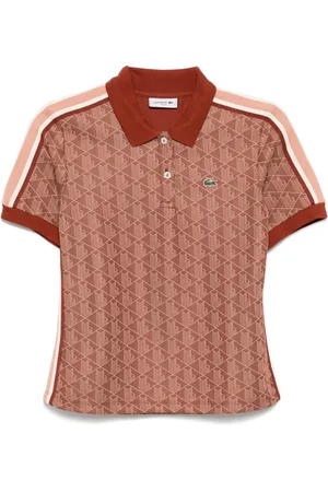 Lacoste Monogram jacquard polo top