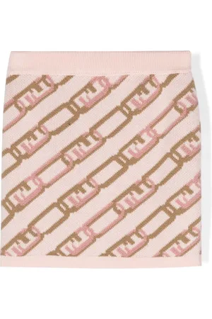 Fendi Lock logo knitted wool skirt