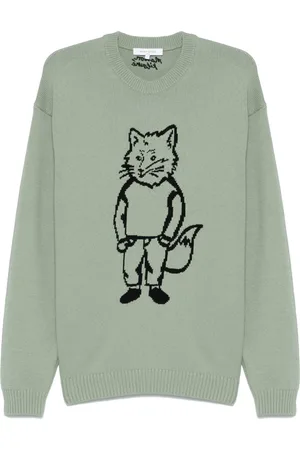 Maison Kitsuné Dressed Fox-intarsia sweater