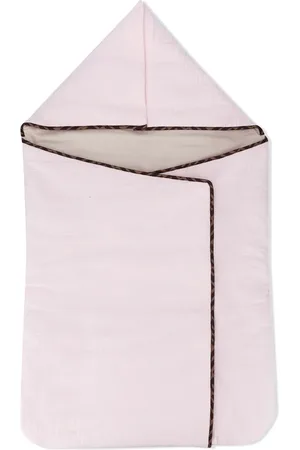 Fendi Embroidered FF cotton foldover blanket