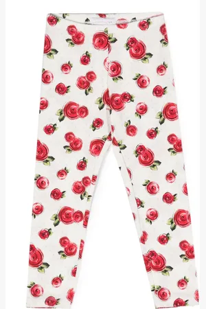 MONNALISA Floral-print cotton blend trousers