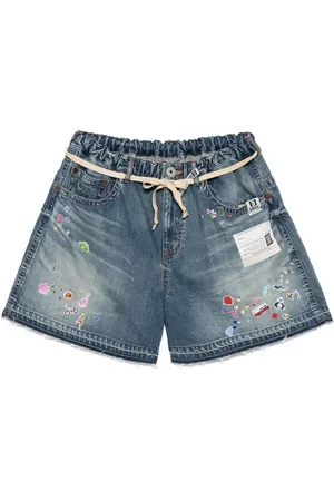 Maison Mihara Yasuhiro Patch-detail denim shorts