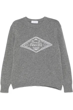 Marine Serre Logo-intarsia knit sweater