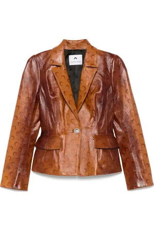 Marine Serre Moon-airbrushed leather jacket