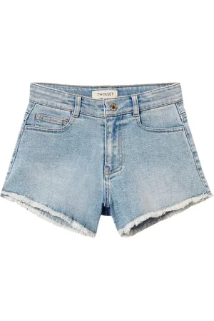 Twin-Set Frayed denim shorts