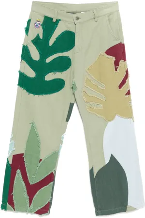 KIDSUPER STUDIOS Leaf patchwork trousers
