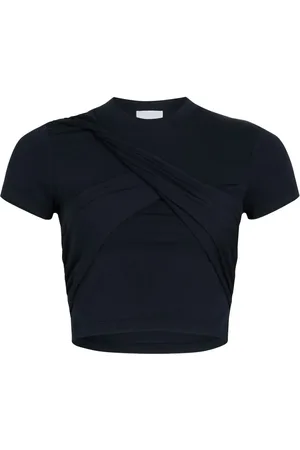 Patou Draped cropped organic cotton T-shirt