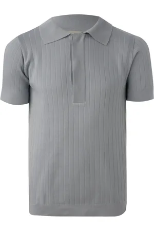 MISCI Ribbed-knit polo shirt