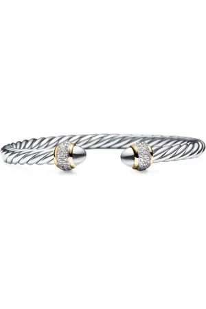 David Yurman 18kt yellow gold and sterling Cable diamond bracelet (5mm)